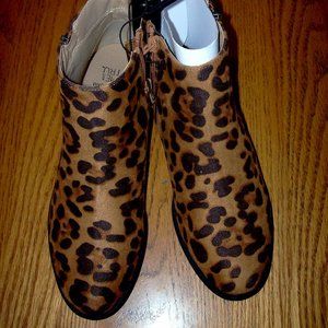 NWT Women's Cheetah Suede Zipper Boots Choose Size